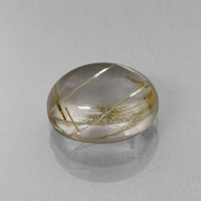 2,66 ctw natürlicher gelber Rutilquarz, Oval Schliff, Transparent