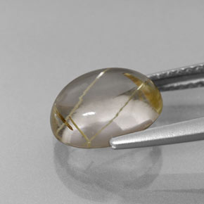 2,66 ctw natürlicher gelber Rutilquarz, Oval Schliff, Transparent