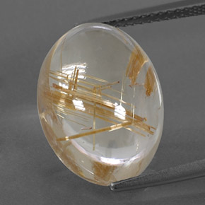 11,37 ctw natürlicher gelber Rutilquarz, Oval Schliff, Transparent