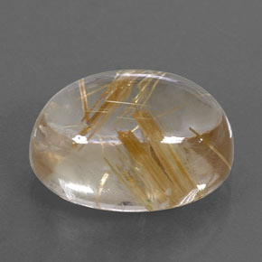 11,37 ctw natürlicher gelber Rutilquarz, Oval Schliff, Transparent