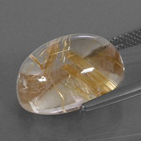 11,37 ctw natürlicher gelber Rutilquarz, Oval Schliff, Transparent