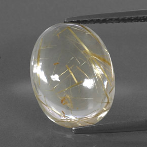 7,87 ctw natürlicher gelber Rutilquarz, Oval Schliff, Transparent