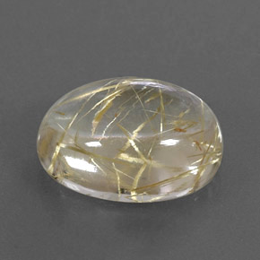 7,87 ctw natürlicher gelber Rutilquarz, Oval Schliff, Transparent