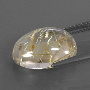 7,87 ctw natürlicher gelber Rutilquarz, Oval Schliff, Transparent