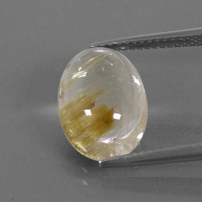 5,68 ctw natürlicher gelber Rutilquarz, Oval Schliff, Transparent