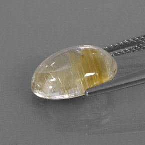 5,68 ctw natürlicher gelber Rutilquarz, Oval Schliff, Transparent