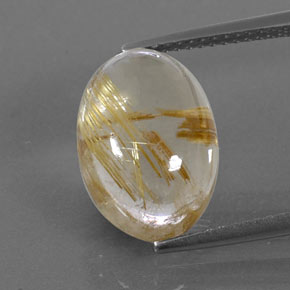 7,07 ctw natürlicher gelber Rutilquarz, Oval Schliff, Transparent