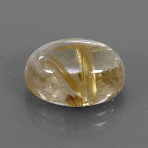 7,07 ctw natürlicher gelber Rutilquarz, Oval Schliff, Transparent