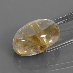 7,07 ctw natürlicher gelber Rutilquarz, Oval Schliff, Transparent