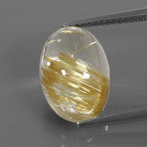 6,93 ctw natürlicher gelber Rutilquarz, Oval Schliff, Transparent