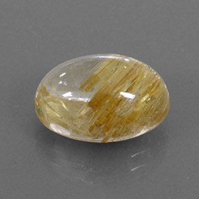 6,93 ctw natürlicher gelber Rutilquarz, Oval Schliff, Transparent