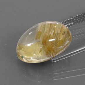 6,93 ctw natürlicher gelber Rutilquarz, Oval Schliff, Transparent