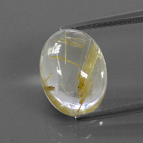 7,25 ctw natürlicher gelber Rutilquarz, Oval Schliff, Transparent