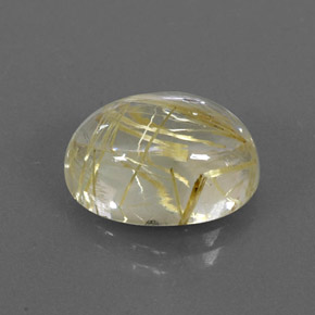 7,25 ctw natürlicher gelber Rutilquarz, Oval Schliff, Transparent