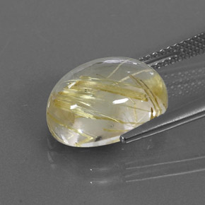 7,25 ctw natürlicher gelber Rutilquarz, Oval Schliff, Transparent