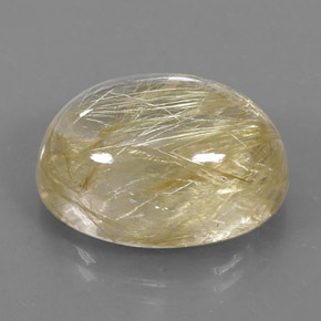 22,76 ctw natürlicher gelber Rutilquarz, Oval Schliff, Transparent