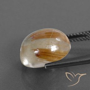 9,17 ctw natürlicher Klar und Gold-Bronze Rutilquarz, Runden, Transparent / Lichtdurchlässig