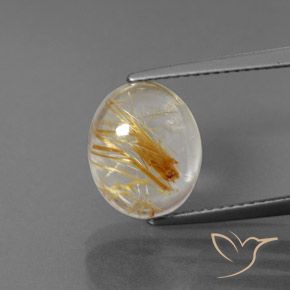 5.32ct Natürlicher Klar und Gold-Bronze Rutilquarz, Oval, Transparent / Lichtdurchlässig