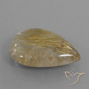 9,17 ctw natürlicher Mittleres Gold Rutilquarz, Birnenform, Transparent