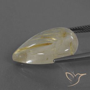 9,17 ctw natürlicher Erdiges Gelb Rutilquarz, Birnenform, Transparent