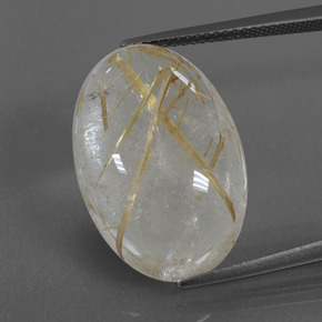 18,47 ctw natürlicher goldener Rutilquarz, Oval Schliff, Transparent