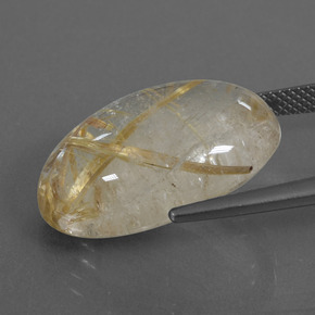 18,47 ctw natürlicher goldener Rutilquarz, Oval Schliff, Transparent