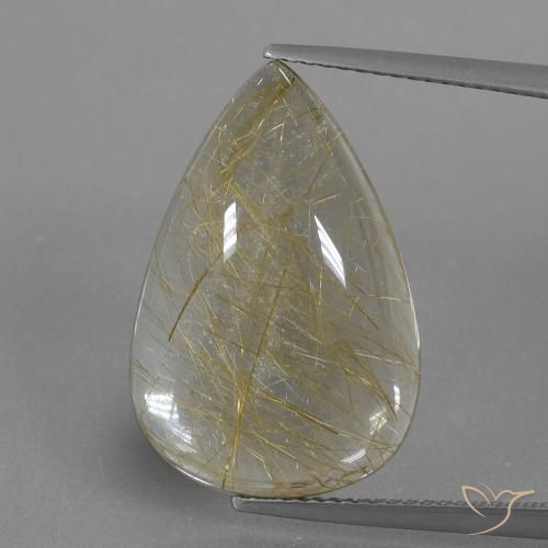 13.44ct Natürlicher Sehr helles Goldbraun Rutilquarz, Birnenform, Transparent