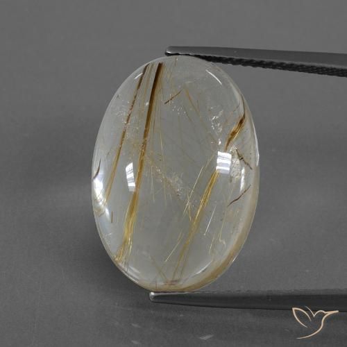 14.16ct Natürlicher Sehr helles Goldbraun Rutilquarz, Oval, Transparent