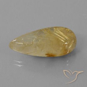 9,17 ctw natürlicher Mittleres Gold Rutilquarz, Birnenform, Transparent