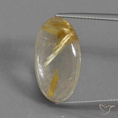 11.13ct Natürlicher Sehr helles Goldbraun Rutilquarz, Oval, Transparent