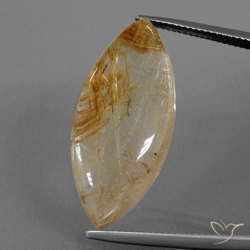 25.82ct Natürlicher Orangenbraun Rutilquarz, Marquise, Transparent