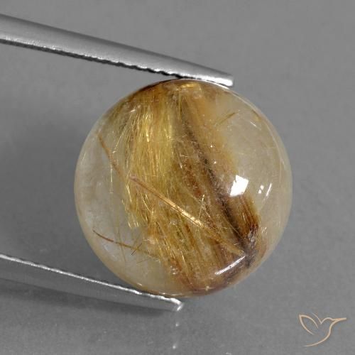 10.53ct Natürlicher Sehr helles Goldbraun Rutilquarz, Runden, Lichtdurchlässig
