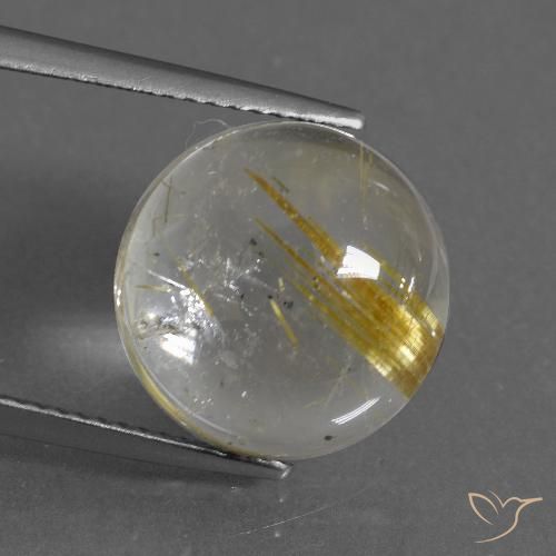 10.11ct Natürlicher Toskana Gelb Rutilquarz, Runden, Transparent