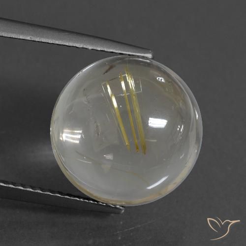 9.47ct Natürlicher Blasses Gelb Rutilquarz, Runden, Transparent