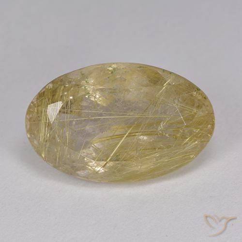 9.05ct Natürlicher Sehr helles Goldbraun Rutilquarz, Oval, Transparent