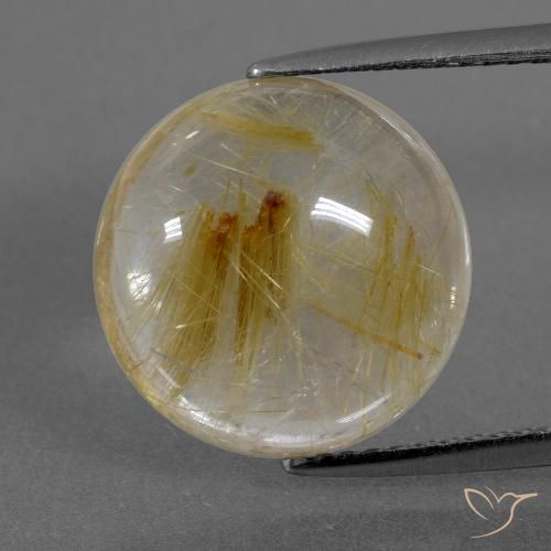 7.25ct Natürlicher Sehr helles Goldbraun Rutilquarz, Runden, Transparent