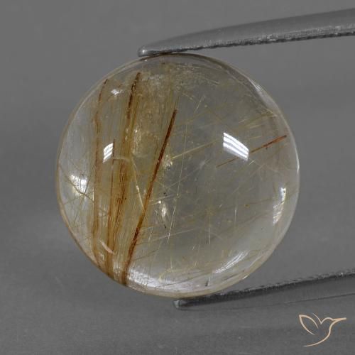 7.22ct Natürlicher Sehr helles Goldbraun Rutilquarz, Runden, Transparent
