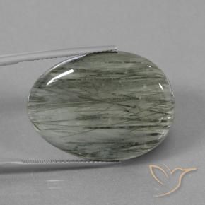 9,17 ctw natürlicher Mittelgrau Rutilquarz, Oval, Lichtdurchlässig