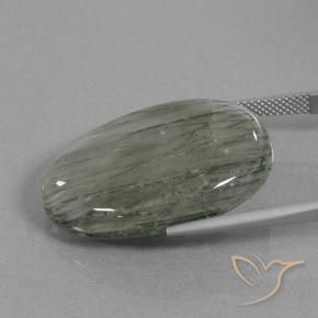 9,17 ctw natürlicher Mittelgrau Rutilquarz, Oval, Lichtdurchlässig