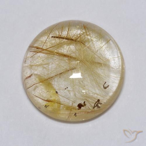 7.49ct Natürlicher Sehr helles Goldbraun Rutilquarz, Runden, Transparent
