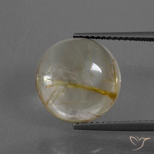 7.50ct Natürlicher Sehr helles Goldbraun Rutilquarz, Runden, Transparent