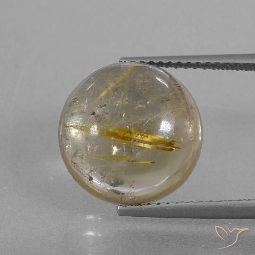8.48ct Natürlicher Sehr helles Goldbraun Rutilquarz, Runden, Transparent