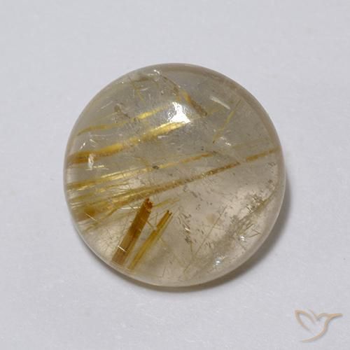 6.24ct Natürlicher Sehr helles Goldbraun Rutilquarz, Runden, Transparent