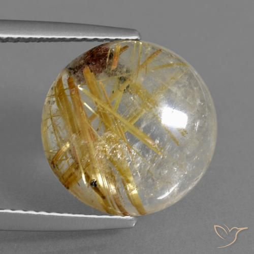 6.12ct Natürlicher Sehr helles Goldbraun Rutilquarz, Runden, Transparent