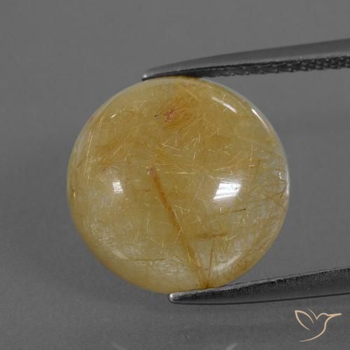 6.33ct Natürlicher Gold-gelb Rutilquarz, Runden, Lichtdurchlässig