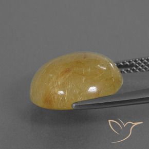 9,17 ctw natürlicher Gold-gelb Rutilquarz, Runden, Lichtdurchlässig