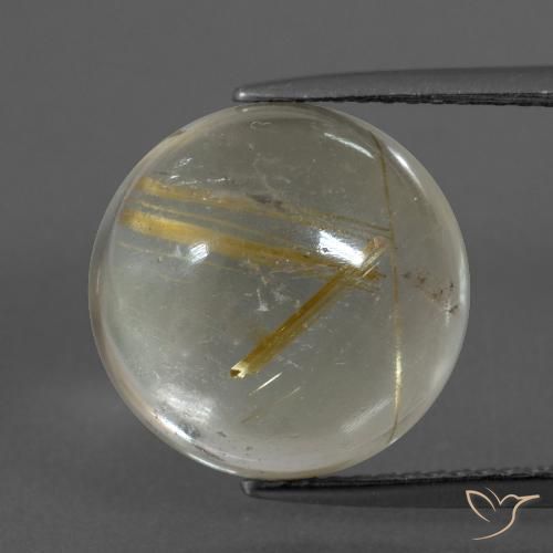 8.60ct Natürlicher Sehr helles Goldbraun Rutilquarz, Runden, Transparent