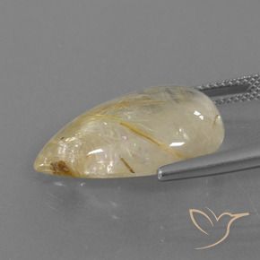 9,17 ctw natürlicher Sehr helles Goldbraun Rutilquarz, Birnenform, Transparent