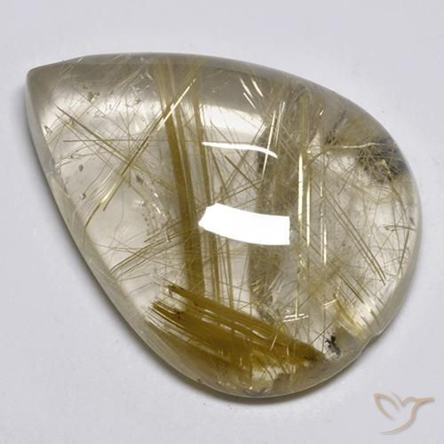 9,17 ctw natürlicher Sehr helles Goldbraun Rutilquarz, Birnenform, Transparent