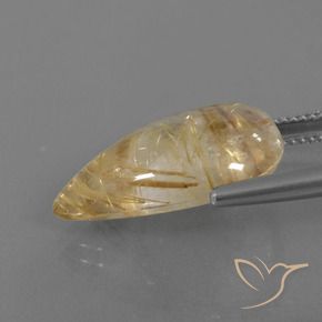 9,17 ctw natürlicher Sehr helles Goldbraun Rutilquarz, Birnenform, Transparent